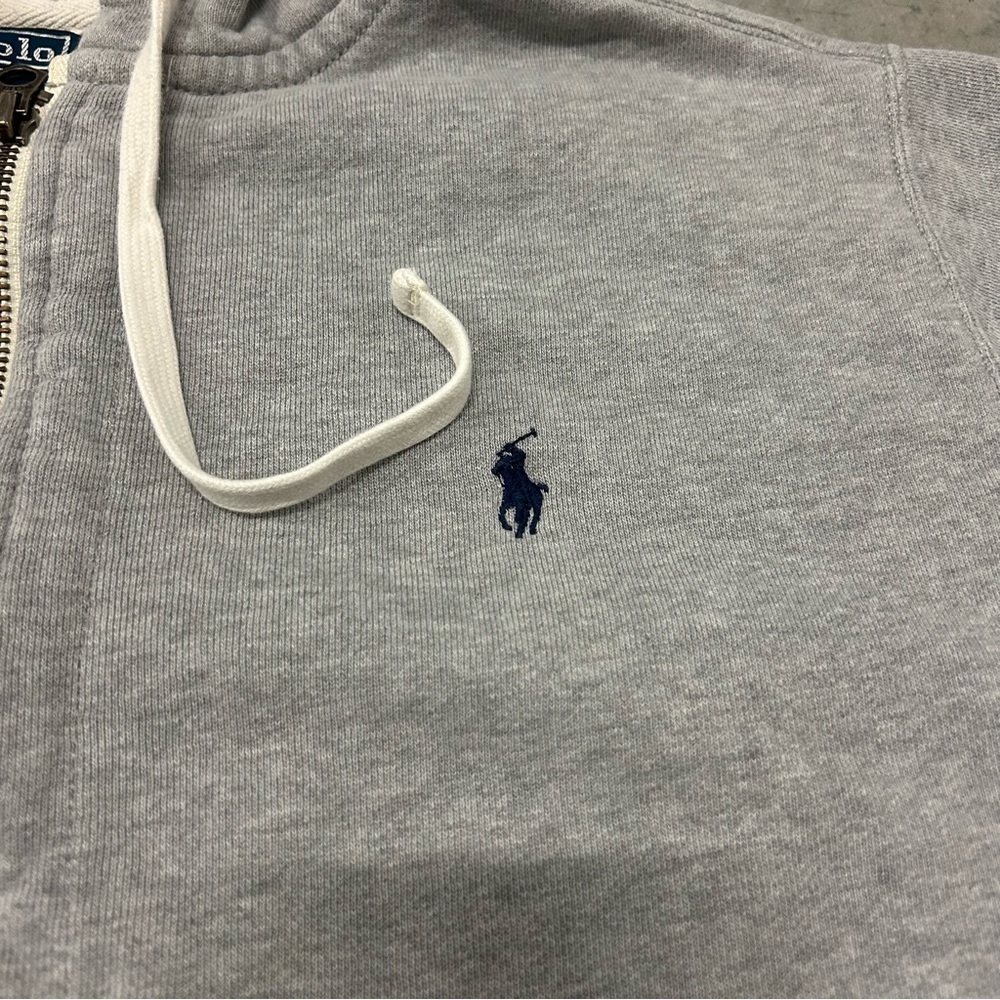 Vintage Polo Ralph Lauren Hoodie Men’s Size XXL Full Zip Up Gray Pony Sweatshirt - Picture 4 of 7